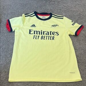 adidas Yellow and Navy Arsenal Kids Football Jersey